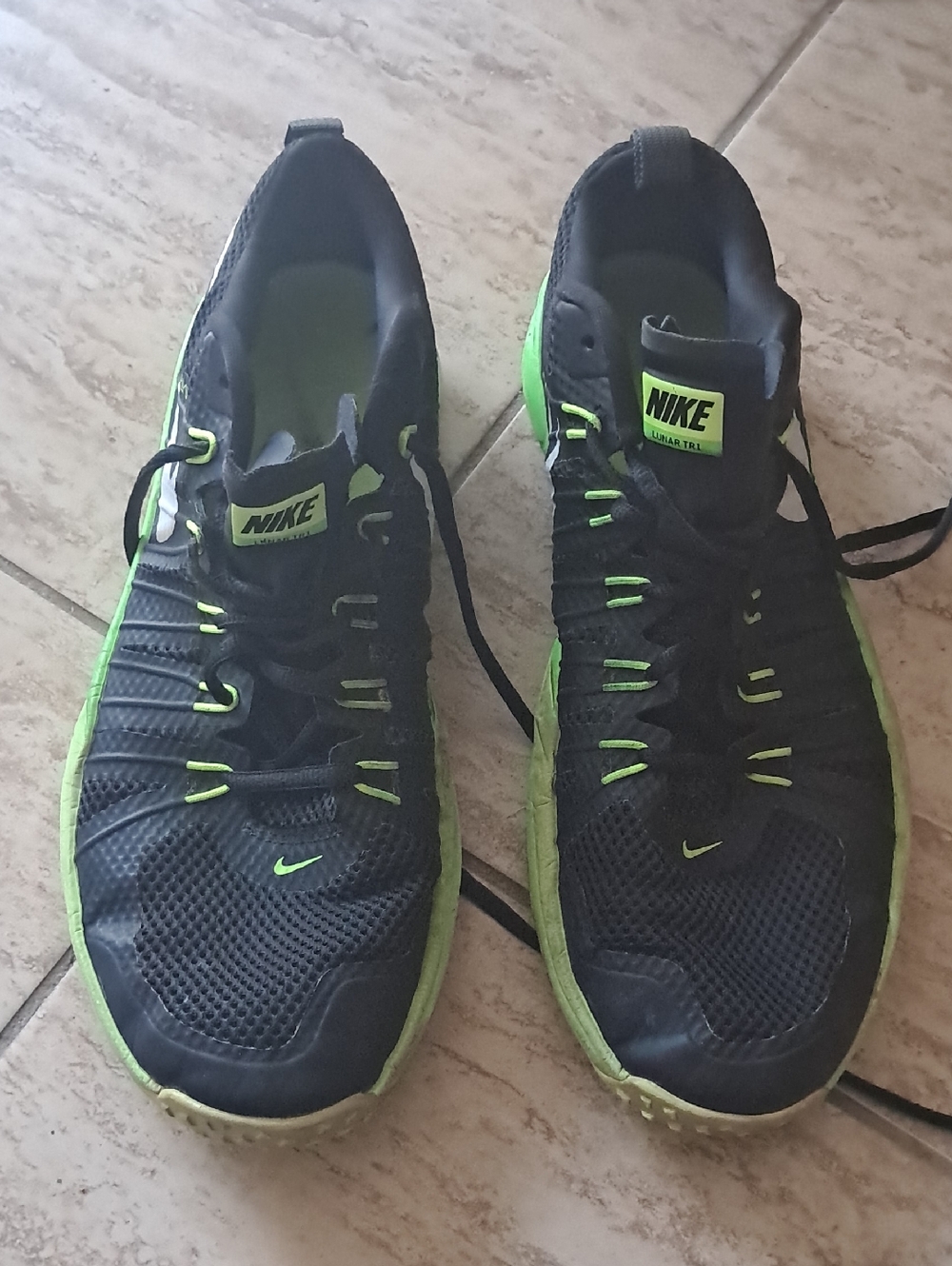 Nike Black with Neon Green Trim Athletic Sneakers